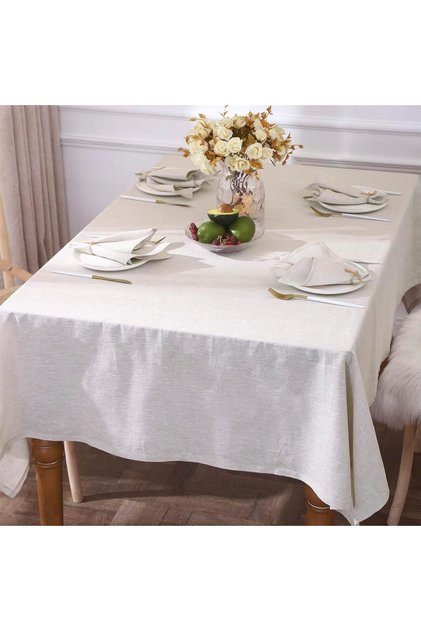 100% Natural Linen Kitchen Living Room Tablecloth 160X220Cm