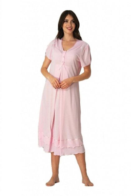 Effort 8023 Pink Lace Detail Maternity Nightgown