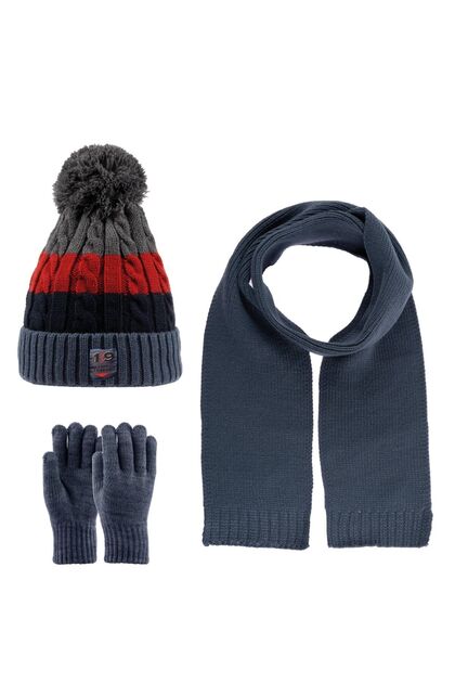 9-15 Years Old Boys' Scarf, Beanie, Gloves 3-Piece Set