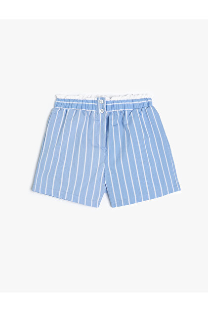 Shorts with Elastic Waistband, Cotton, with Back Pocket Detail.