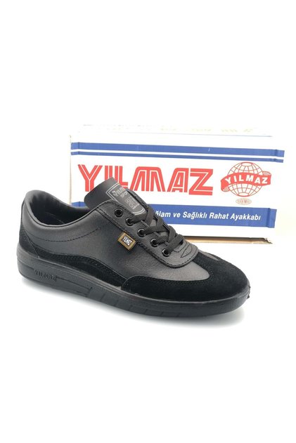YILMAZ Mekap %100 Hakiki Deri Unisex İş ve Spor Ayakkabı SİYAH