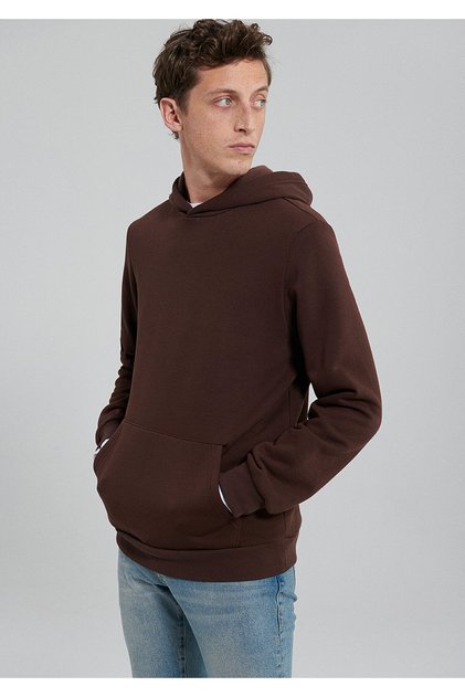 Hooded Brown Basic Sweatshirt0610937-70251