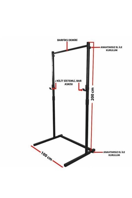 Bench Squat Barfiks Istasyonu 40x40 Profil 3m Bağlantı Noktalı