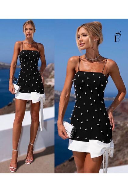 Rochie cu design personalizat cu detalii perle