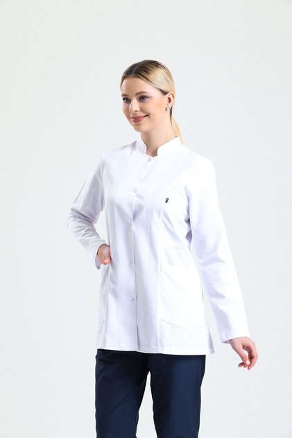 Kadın Hakim Yaka Beyaz Doktor\ Öğretmen Önlük