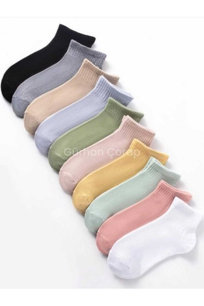 10 Pairs Unisex Cotton Sports Booties Socks Mixed Colors