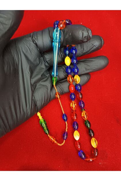 Systematic High-End Bonibon Powder Amber Prayer Beads