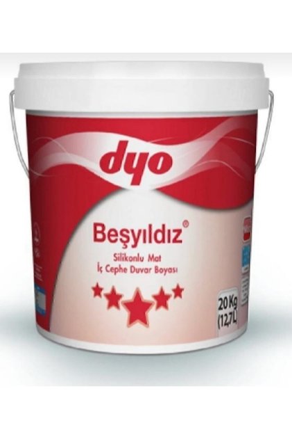 Beşyıldız Silikonlu Mat Iç Cephe Duvar Boyası Renk; Buz Gümüşü 20kg/10kg/3,5kg