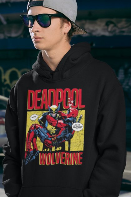 Deadpool X Wolverine Printed Unisex Oversize Marvel Character Hoodie