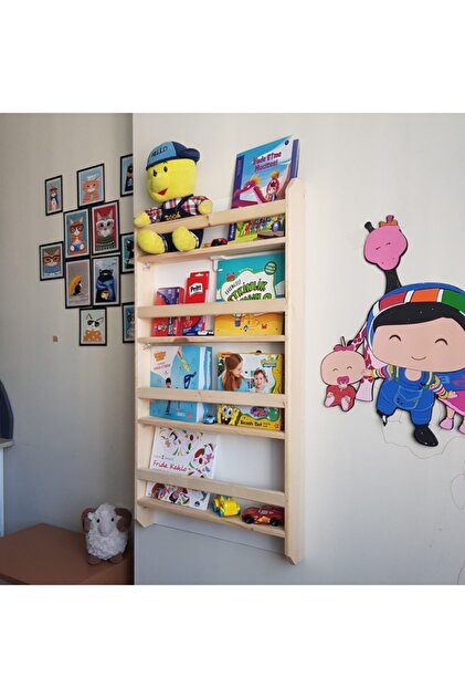 Metsan Ağaç Sanayi Çocuk Odası Eğitici Kitaplık Ahşap Duvara Monte