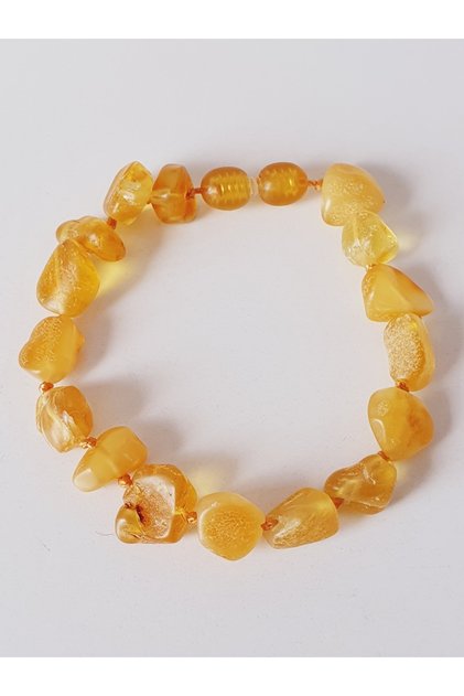 Heat Untreated Drop Amber Bracelet with Natural Grains