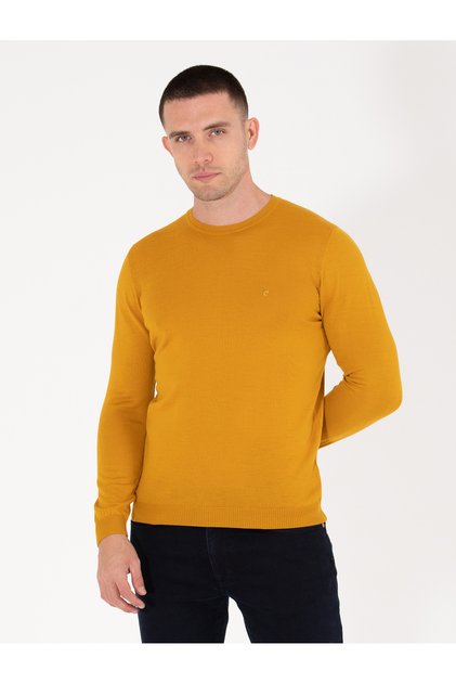 Safran Slim Fit Crew Neck Wool Blended Basic Knitwear Sweater 50257301-Vr043