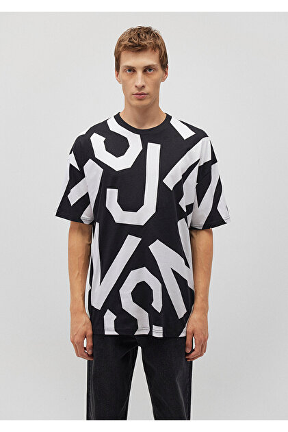 Mavi Mvjns Baskılı Siyah Tişört Oversize / Geniş Kesim 0610271-900