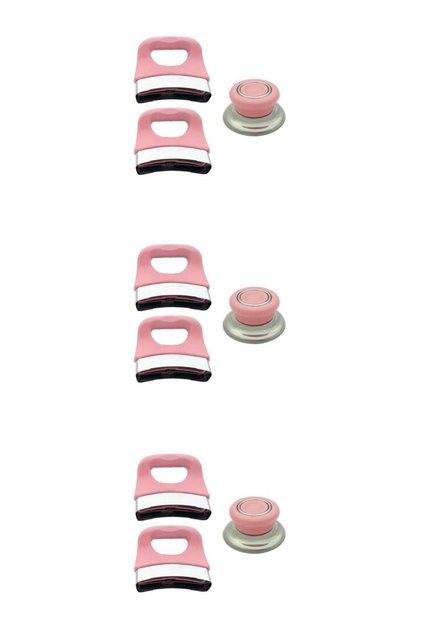 Toz Pembe Tencere Tava Kulp Seti 3'lü Set Sap Kulp Tutamak Seti Tencere Sapı (3 Adet Set)