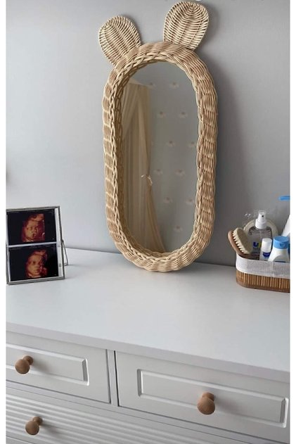 Rattan Bambu Çocuk Odası Boy Aynasi (30×60)