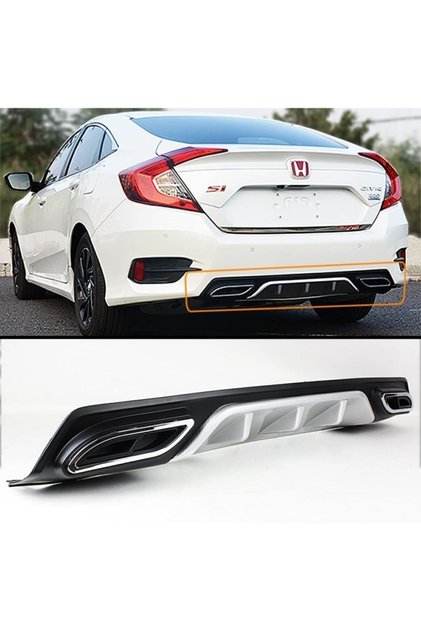 Honda Civic Fc5 Uyumlu Egzoz Görünümlü Arka Difüzör 2016-2021 Model Uyumlu