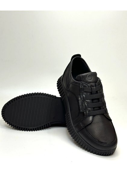 D24Ka-3375 Genuine Leather Orthopedic Sneaker Sports Shoes with Front Elastic