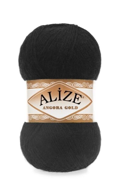 5 Pieces Angora Gold 60 Black Hand Knitting Yarns
