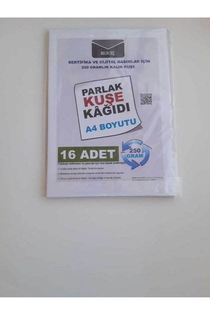 Yüksek Kaliteli A4 Kuşe Kağıdı 250 Gram Sertifika Kağıdı 16 Adet Lazer Yazıcılar İçin