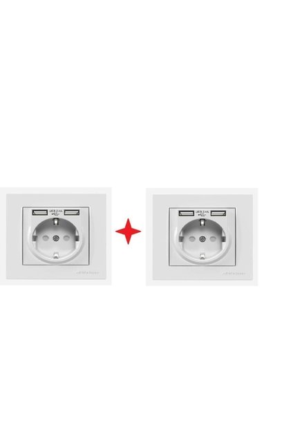 Çift Usb Girişli Topraklı Priz (2.4A HIZLI ŞARJ ÇOCUK KORUMA) ( 2 Adet Fiyatıdır )