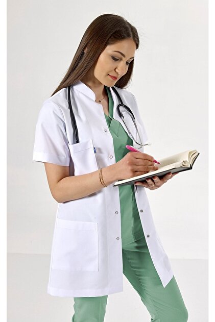 Beyaz Tunik Boy, Kısa Kol, Hakim Yaka, Doktor Önlüğü
