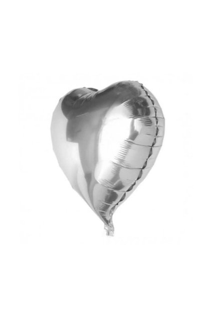 Silver Color Heart Foil Balloon 60 Cm