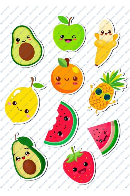 Fruit Themed Laptop Notebook Tablet Sticker Set 10 Pieces
