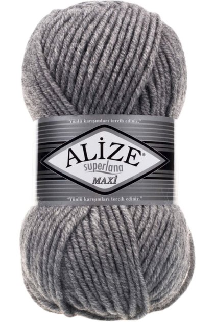 5 Pieces Superlana Maxi Gray Melange 21 Thick Hand Knitting Thread Vest Cardigan Thread Scarf Beanie Sweater Thread