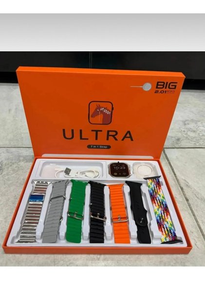 Watch Ultra 2 7 Kordonlu Koruma Kılıfı Hediyeli 49mm Watch 9 Ultra Akıllı Saat Görüşme Asistan