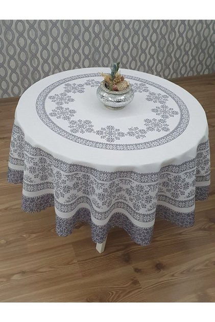 مفرش طاولة مستدير من نسيج البوليستر المطبوع كليم (150×0سم)