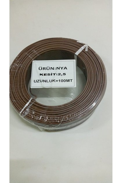 2.5 mm KAHVERENGİ Nya Kablo 100 metre Tam Kesit Tesisat Kablosu