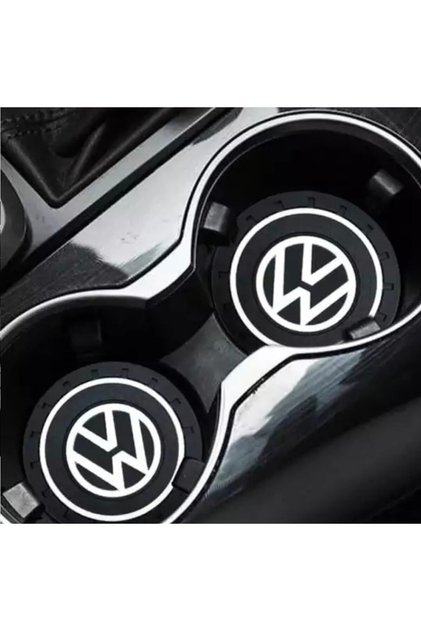 Volkswagen Silicone Cup Coasters Set of 2 In-Car Cup Coasters Accessory with Vw Logo