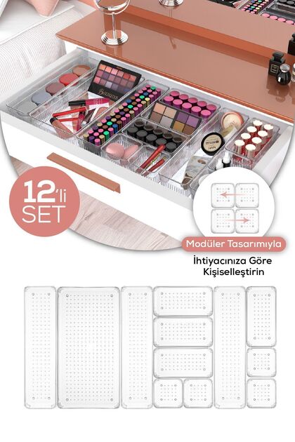 12'li Dolap Içi - Çekmece Içi Takı Makyaj Düzenleyici Organizer