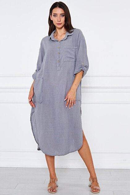 chinese dress ladies Bailey Shirtdress Military / M main image 1
