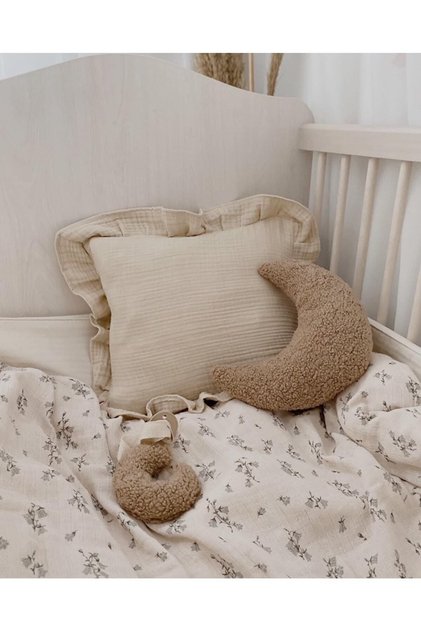 Teddy Moon Pillow Brown