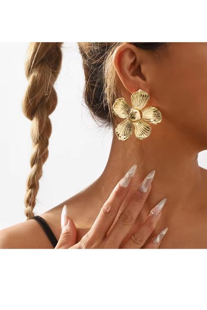 Large Earrings Women's Floral Pattern