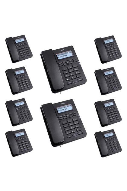 10 Adet Siyah Tm145 Masaüstü Ofis Telefon Seti
