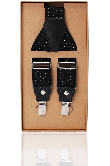 Black Color Leather Connected Men's Trouser Strap Pan56
