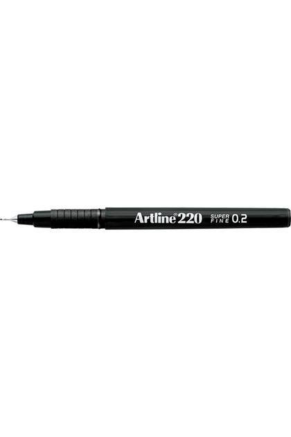 220 Super Fine 0.2mm Keçe Uçlu Kalem Siyah / 1 ADET