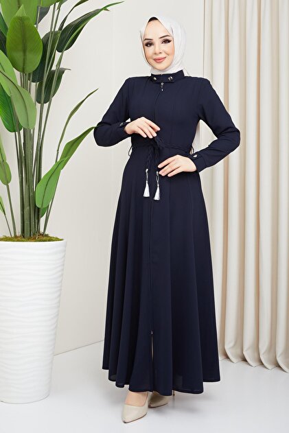 Ferace plisată Mevlana, bleumarin
