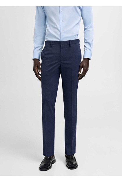 Süper slim fit streç kumaştan kumaş pantolon