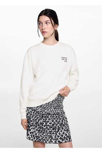 Yazılı ve desenli sweatshirt