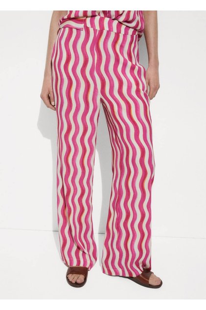 Wideleg desenli pantolon