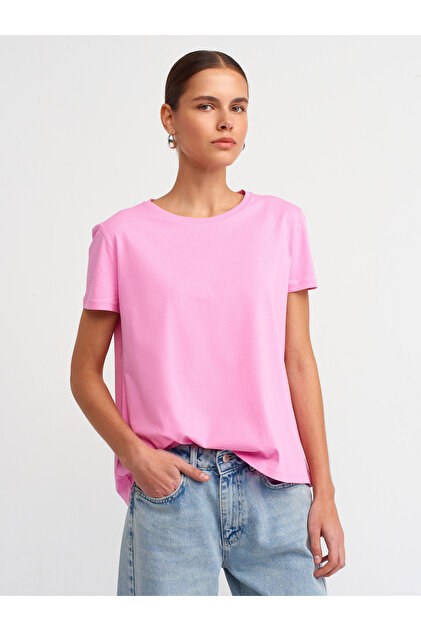 3471 Crew Neck Basic T-shirt-pink