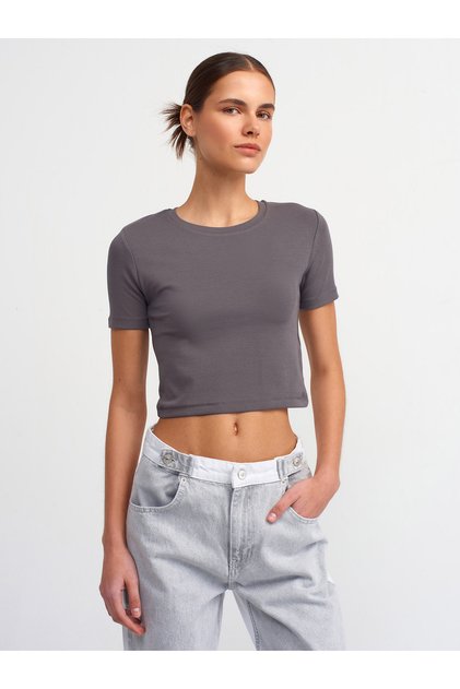 30124 Crop T-Shirt-Fume