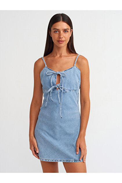 white christmas dresses Blue Denim Strappy Dress main image 0