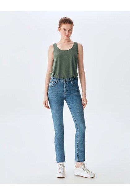 Lynda X Wide Leg Cropped Flare Jean Trousers