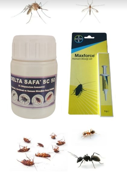 Bayer Max Force Hamamböceği Karınca Jel 5gr/delta Safa Sinek Böcek Genel Haşere Ilacı 50ml/2'li Set