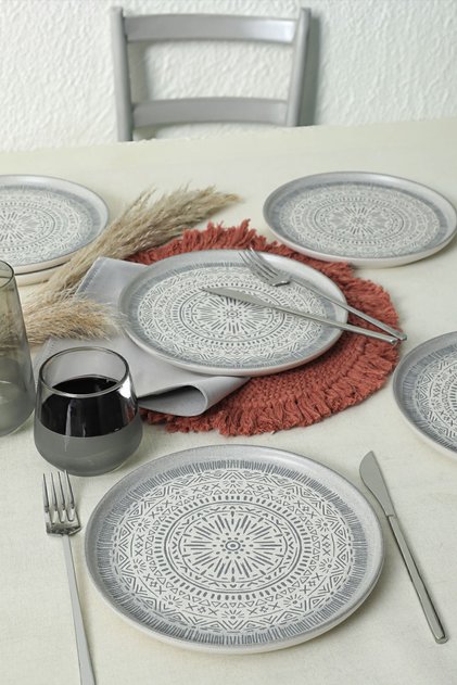 Stone Pasta Plate 22 cm 6 Pieces 21426