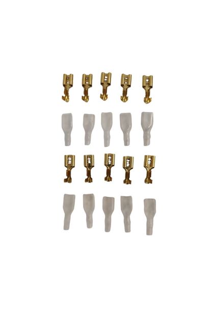 Geniş Tip 6,3mm Kablo Ucu Soket Fiş Kılıfı Set-s2805 Paket Içeriği: 10 Fiş Ve 10 Kılıf